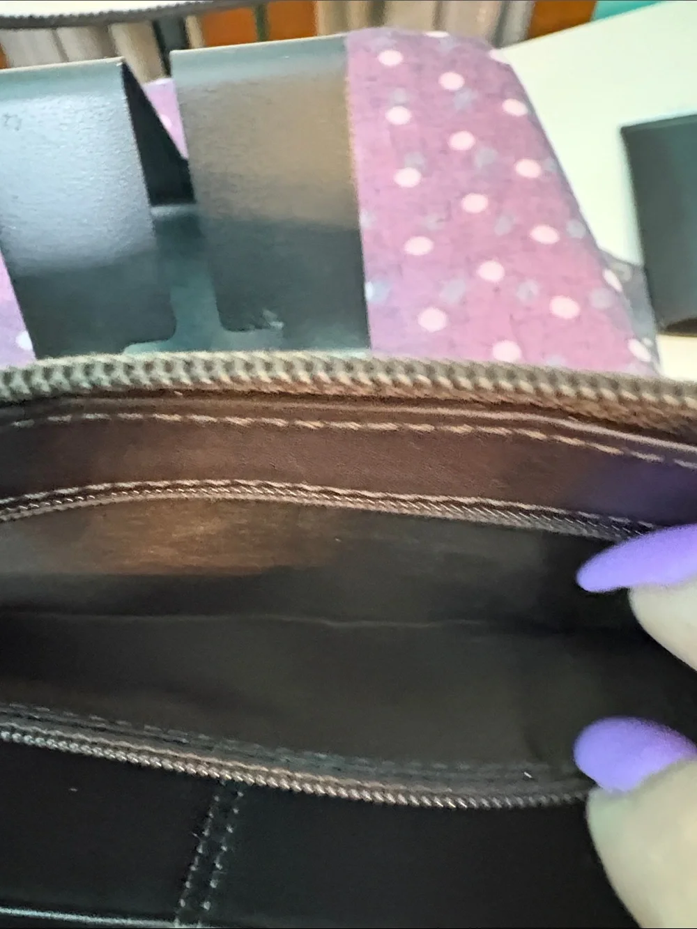 Coach Brown Signature Canvas Wristlet with Dark Brown Trim
